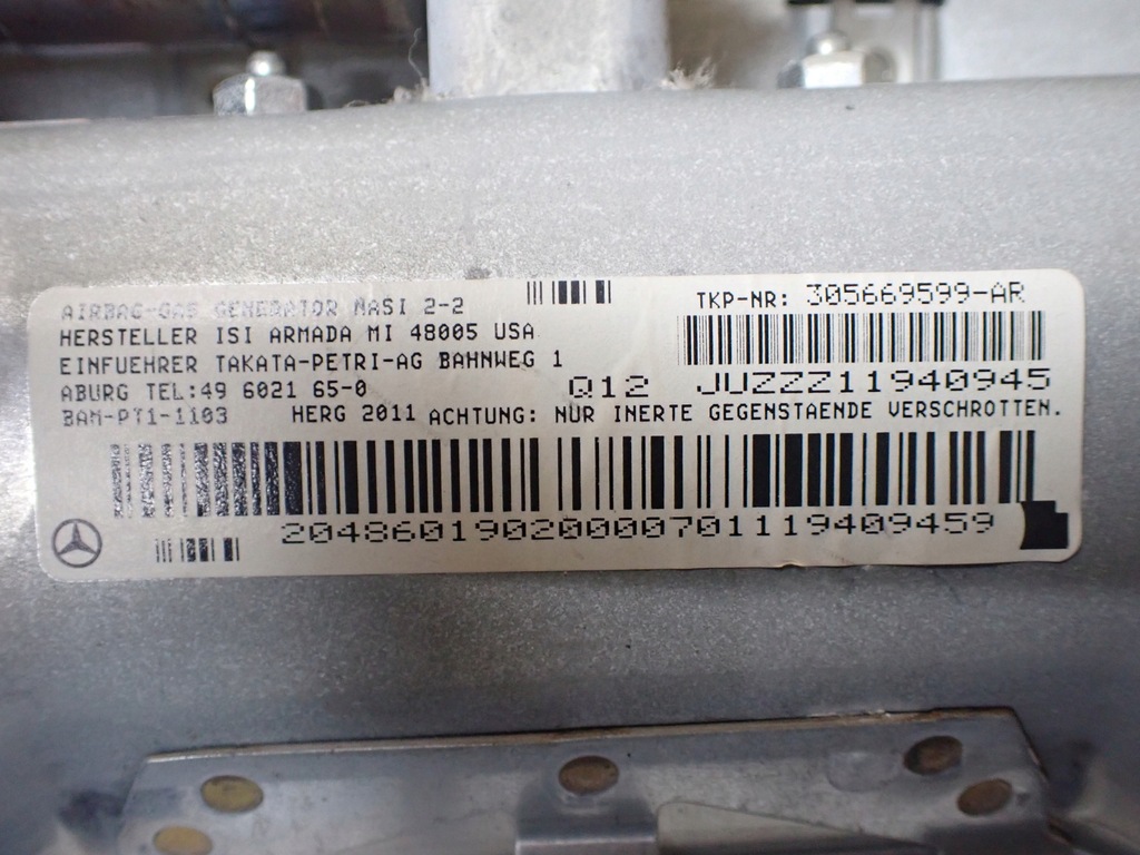 фото №6, Подушка безпеки подушка колінна водія mercedes w204 c-klasa 305669599-ar 6128