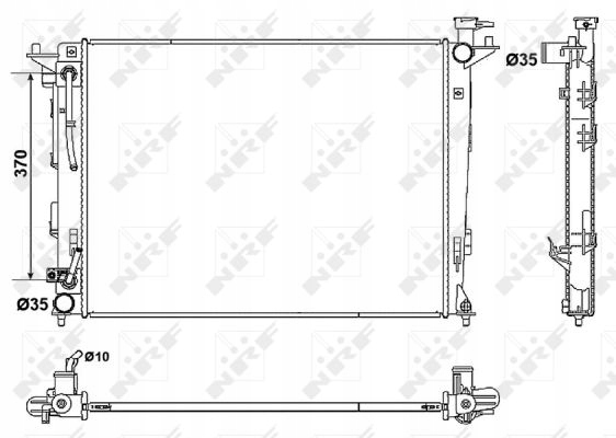 Купить Радиатор двигателя nrf 53051 253102s550