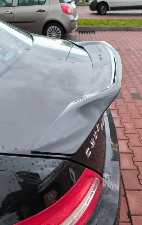 фото №7, Спойлер спойлер спойлер кришки бампера r style mercedes w204 чорний блиск