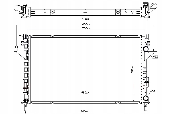 фото №2, Радіатор двигуна wody renault clio ii espace iv laguna ii vel satis