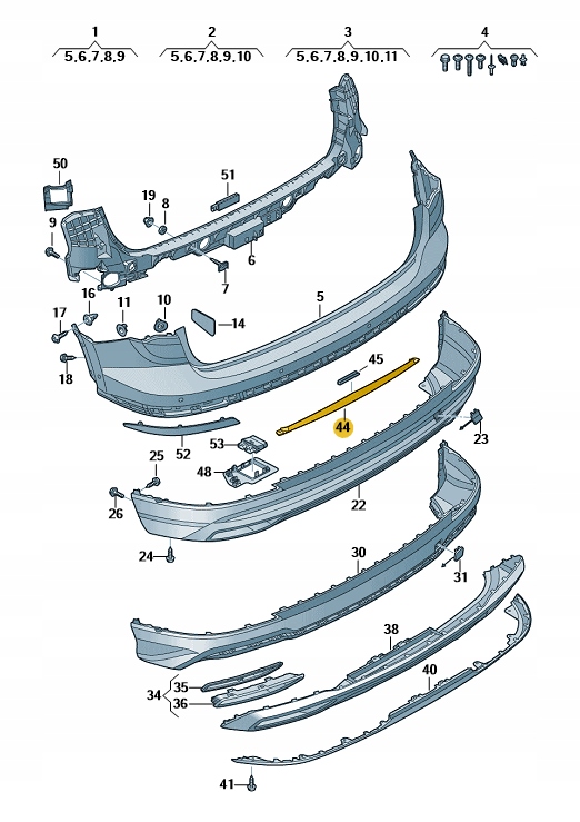 фото №1, Плита поперечная заднего бампера audi q3 aso