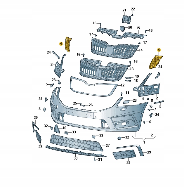 фото №1, Кронштейн опора решетка skoda octavia 3rs левая