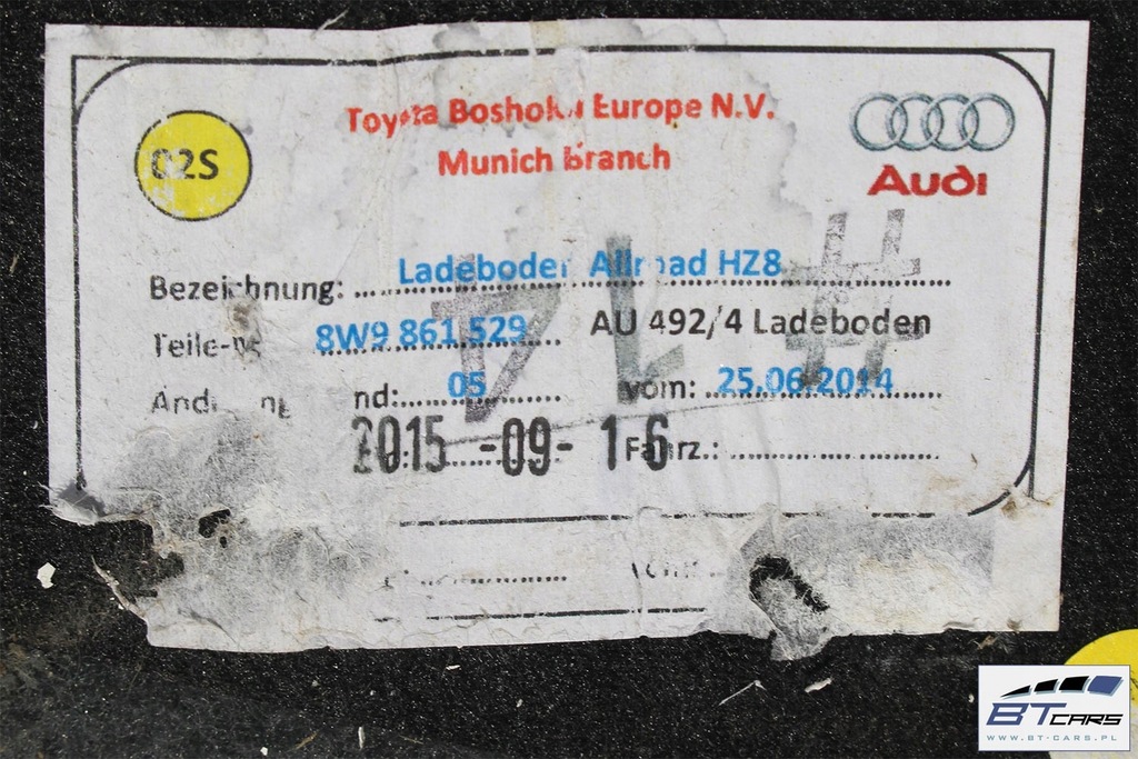 фото №12, Audi a4 kombi allroad обшивка коврик багажника 8w9863879b 8w9863880a 8w986448