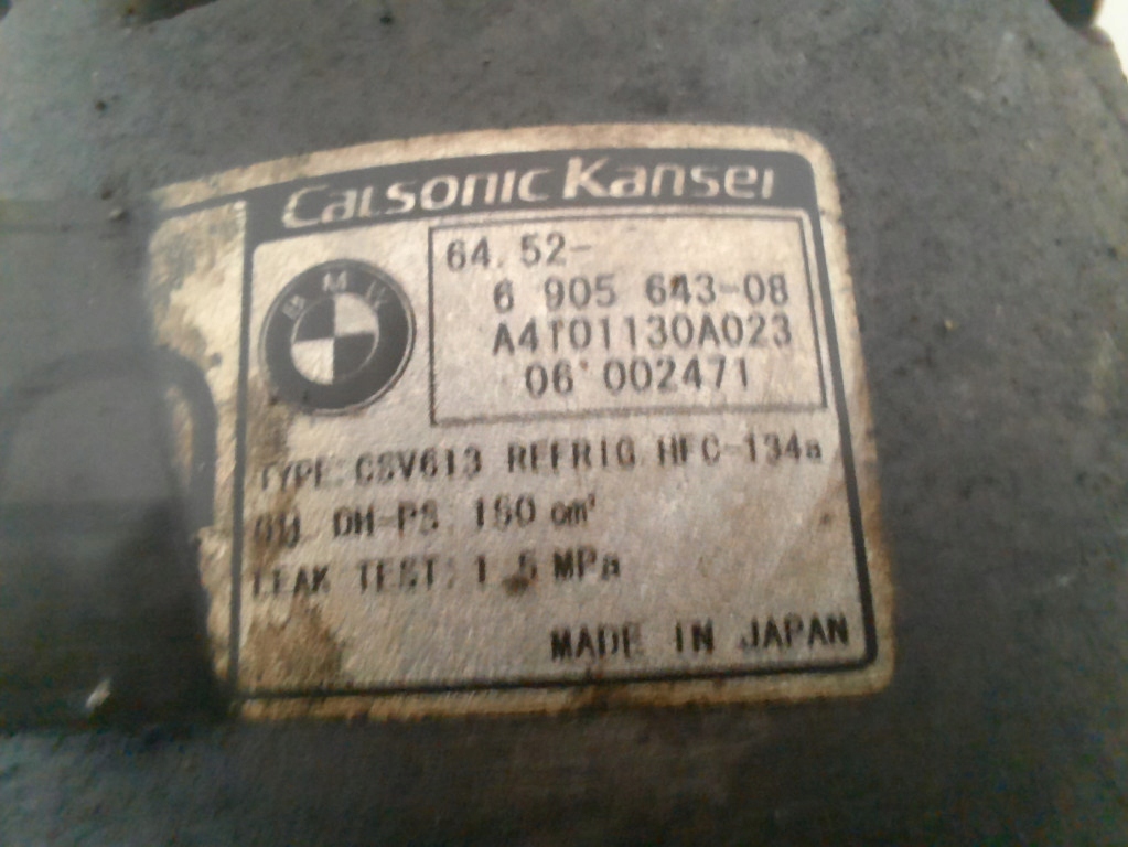 фото №7, Bmw x3 e83 03-06 2.0d компресор компресор кондиціонера 2542672b m47t0e4