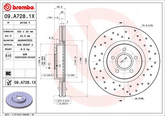 фото №3, Гальмівні диски гальмівні колодки перед brembo volvo s40 ii