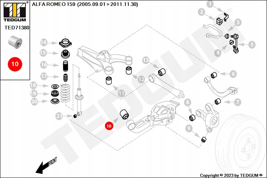 фото №11, Сайлентблок важеля задня tedgum ted71380