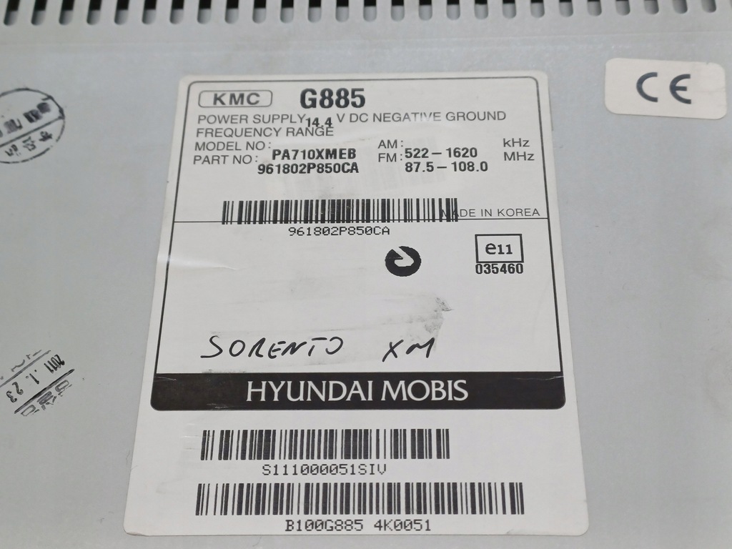 фото №8, Kia sorento 2 ii - радіо заводський оригінальний 961802p850ca