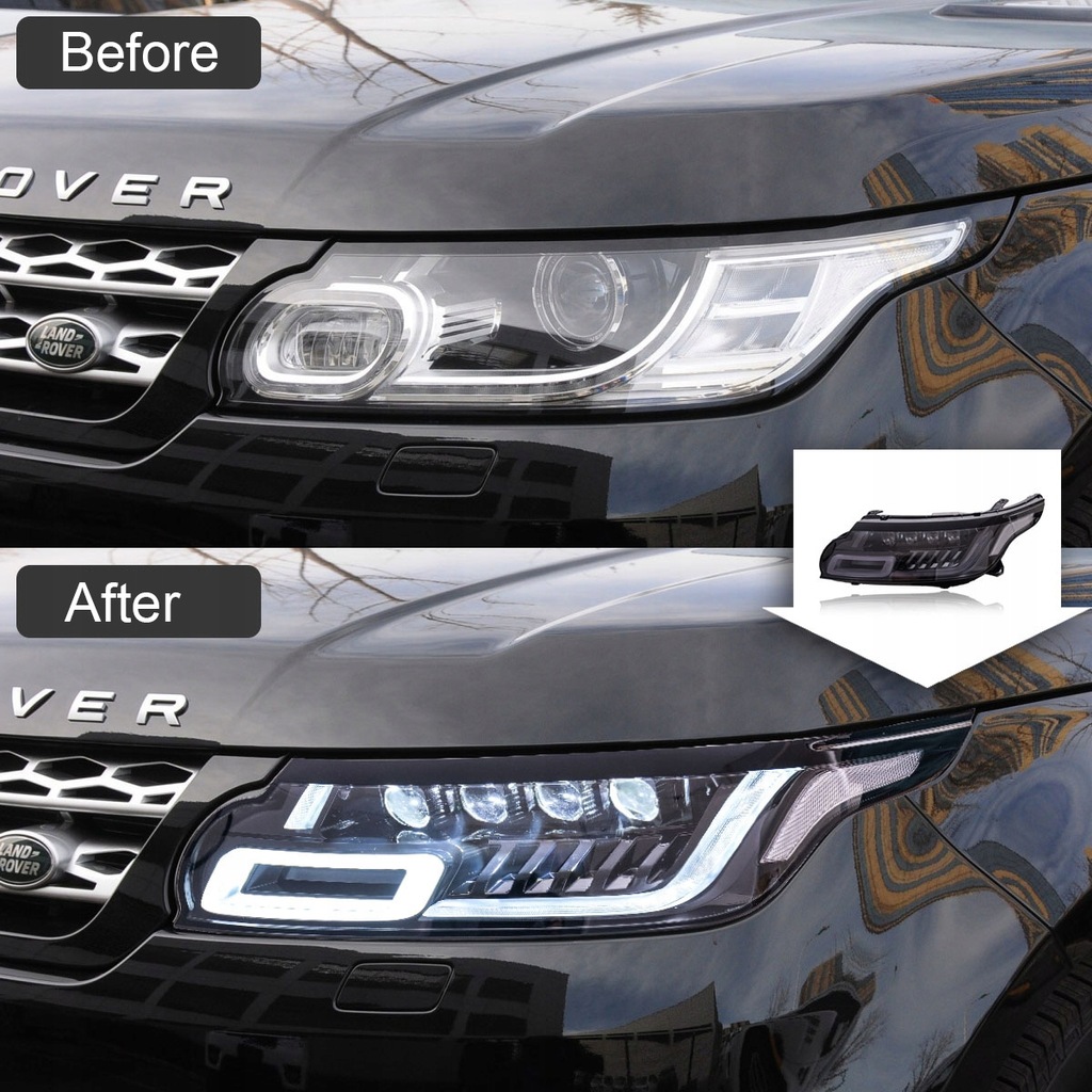 фото №3, Полный набор фары автомобильных led do land rover range rover sport 2014-2017