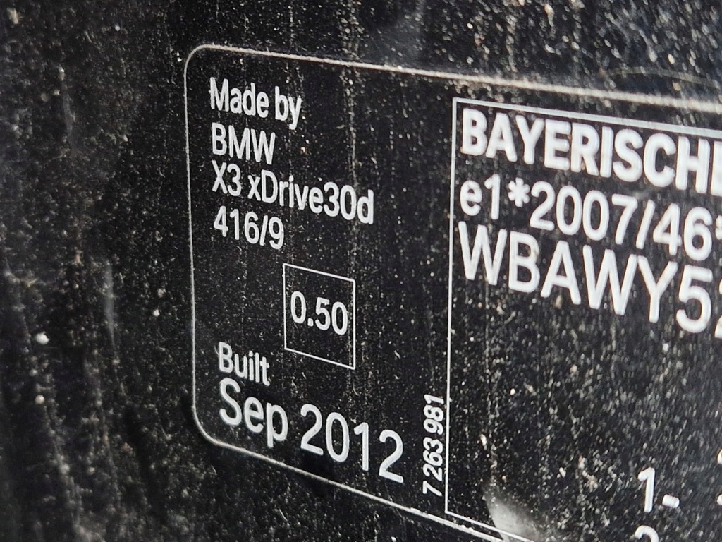 фото №12, Крыло правый передний bmw x3 f25 416/9