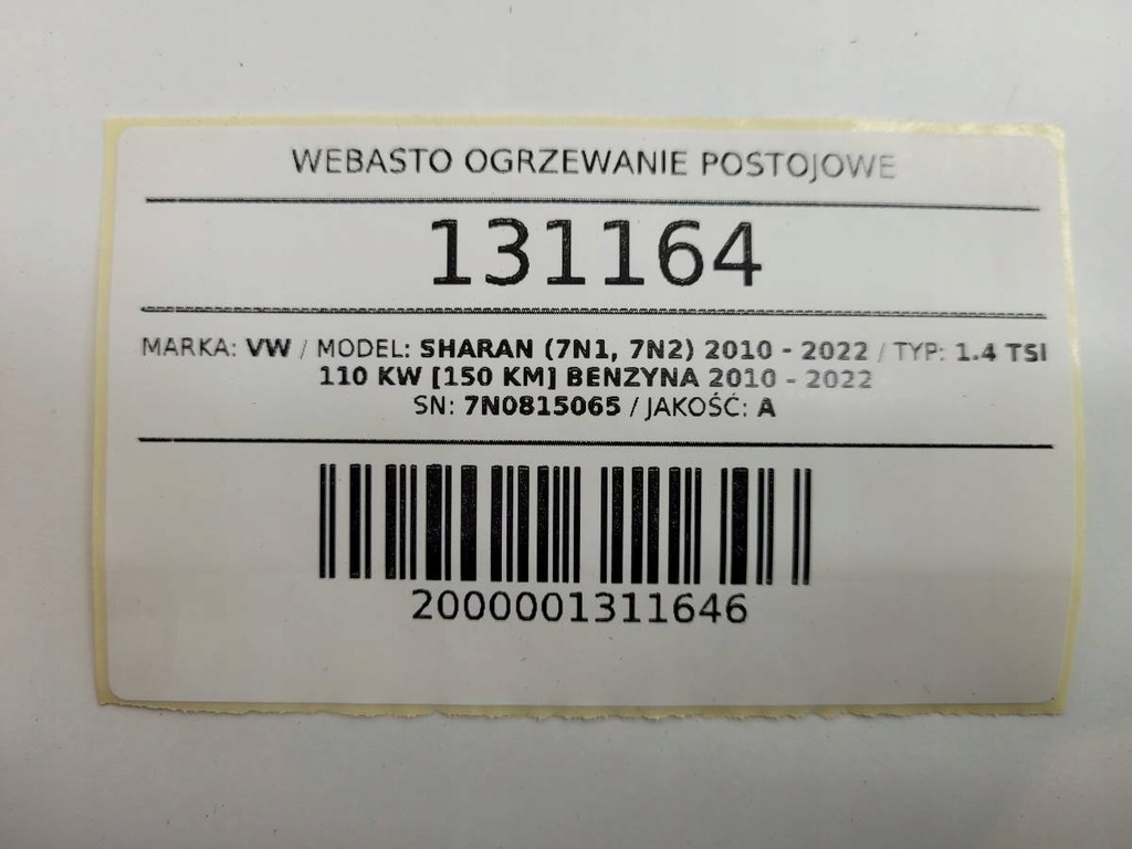 фото №15, Webasto обігрівач стояночний 7n0815065 sharan ii 2011 europa alhambra