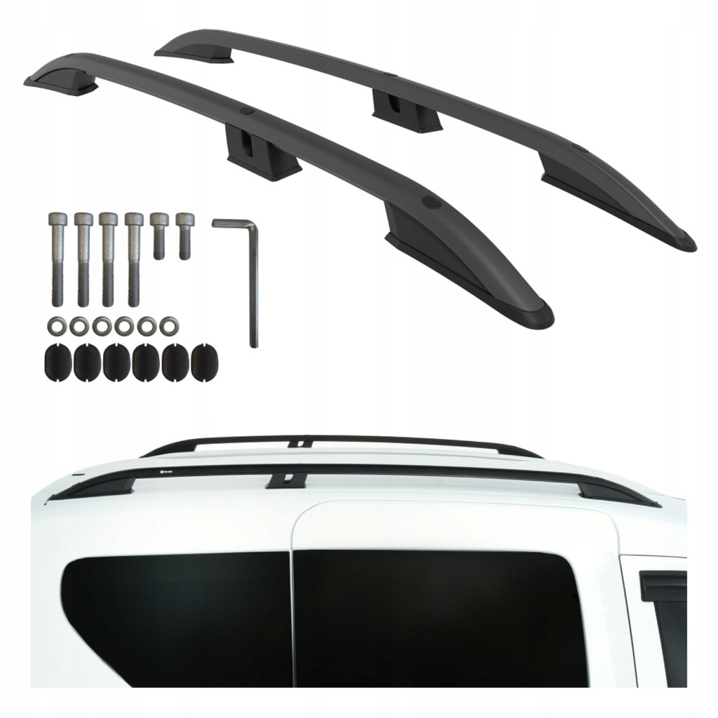 фото №1, Рейлінги дахові dacia dokker od 2013-2020 renault express od 2021 чорні