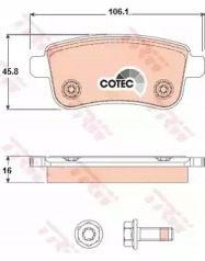 Тормозные колодки тормозной. renault megane 08- задняя Цена