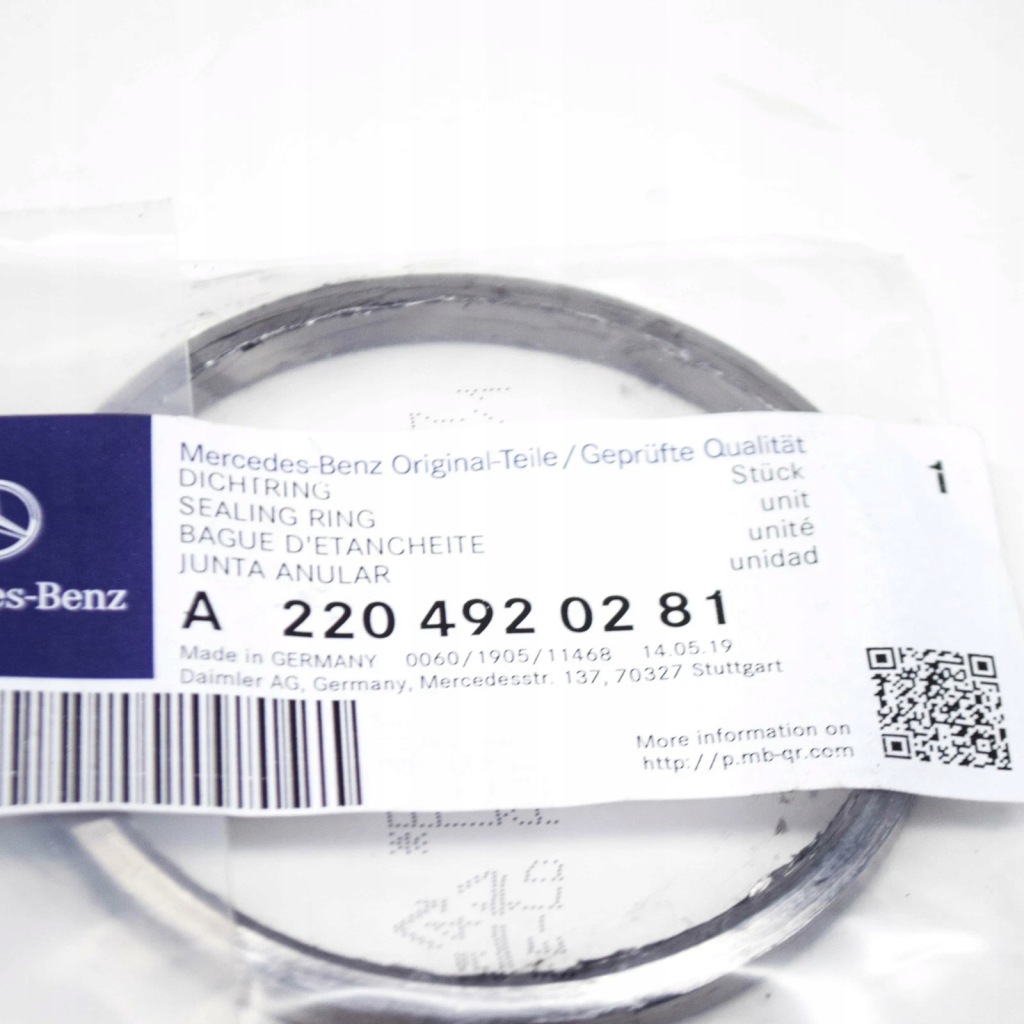 Прокладка труби випускної mercedes-benz slk r172 a2204920281 oem Недорого