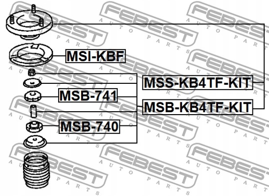 фото №1, Febest msb-kb4tf-kit набор монтажный, амортизатор