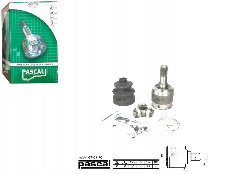 фото №1, Pascal шарнір привідний внутрішній hyundai coupe e