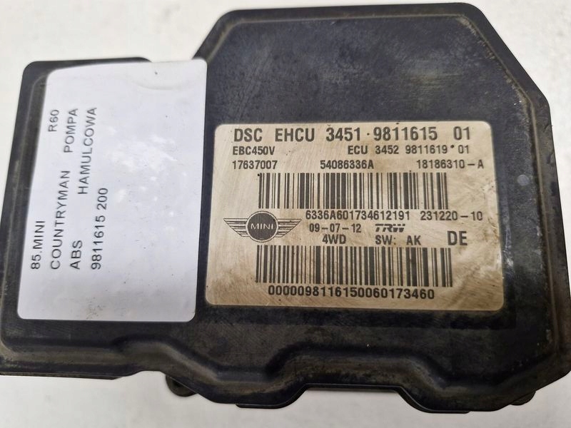 фото №7, Mini r60 countryman насос abs тормозная 9811615