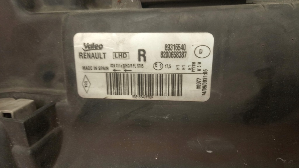 фото №11, Лампа правый перед правая передняя renault modus lift 08-12 8200658387 europa