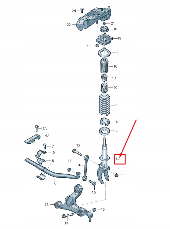 фото №1, Audi q7 4l передняя часть left gas shock абсорбер 7l8413031j