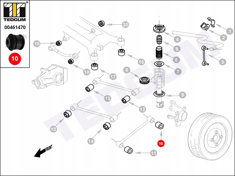 фото №11, Tedgum втулка рычага задняя nissan sunny x-trail