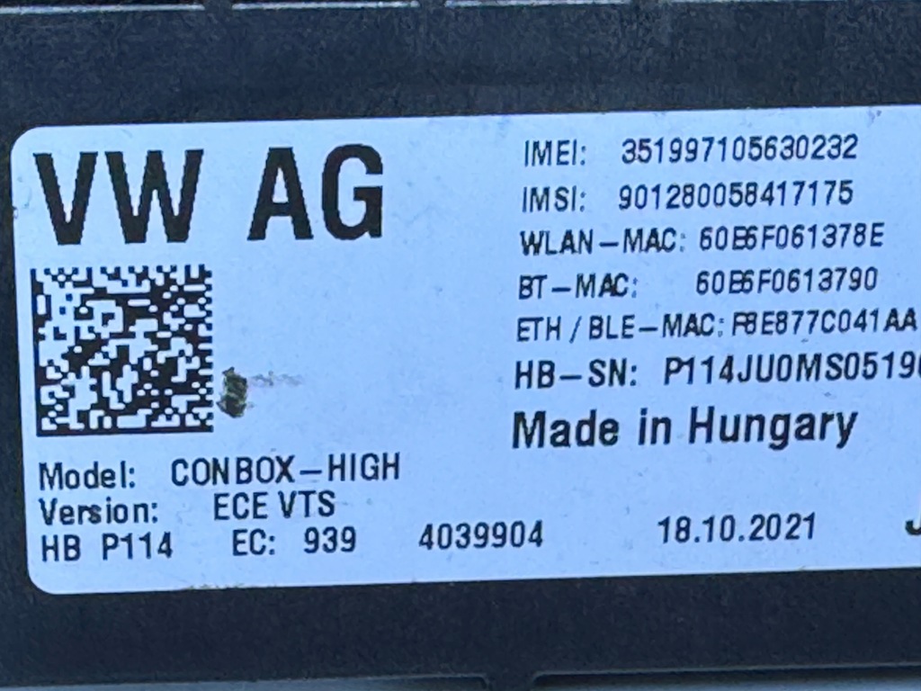 фото №5, Модуль блок управления sos porsche cayenne taycan audi 4n0 4n0035282c