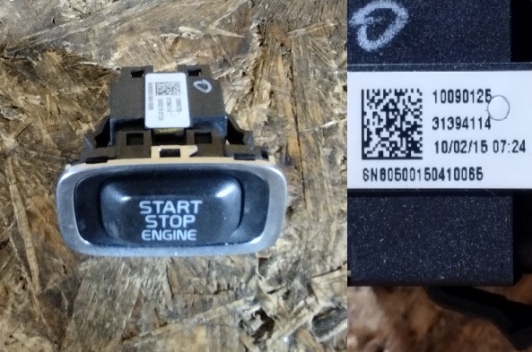фото №1, Кнопка запуск стоп volvo v40 ii s60 ii v60 xc60 31394114 гарантія