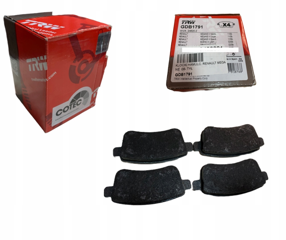 фото №1, Тормозные колодки trw renault scenic iii megane iii fluence