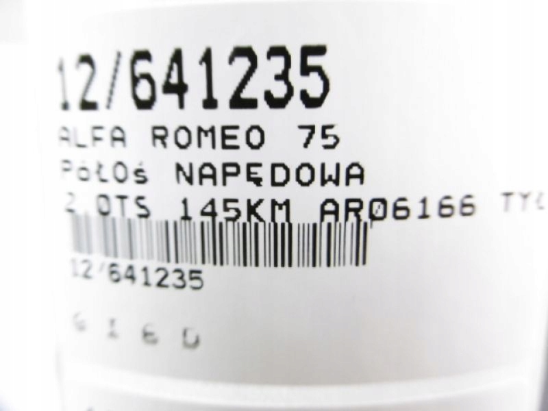 фото №7, Alfa romeo 75 привідний вал задня 2,0 16v