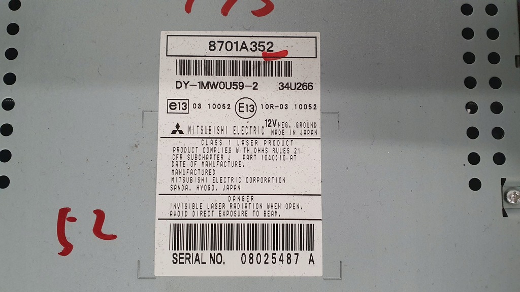 фото №2, Радио cd заводской mitsubishi asx 10-