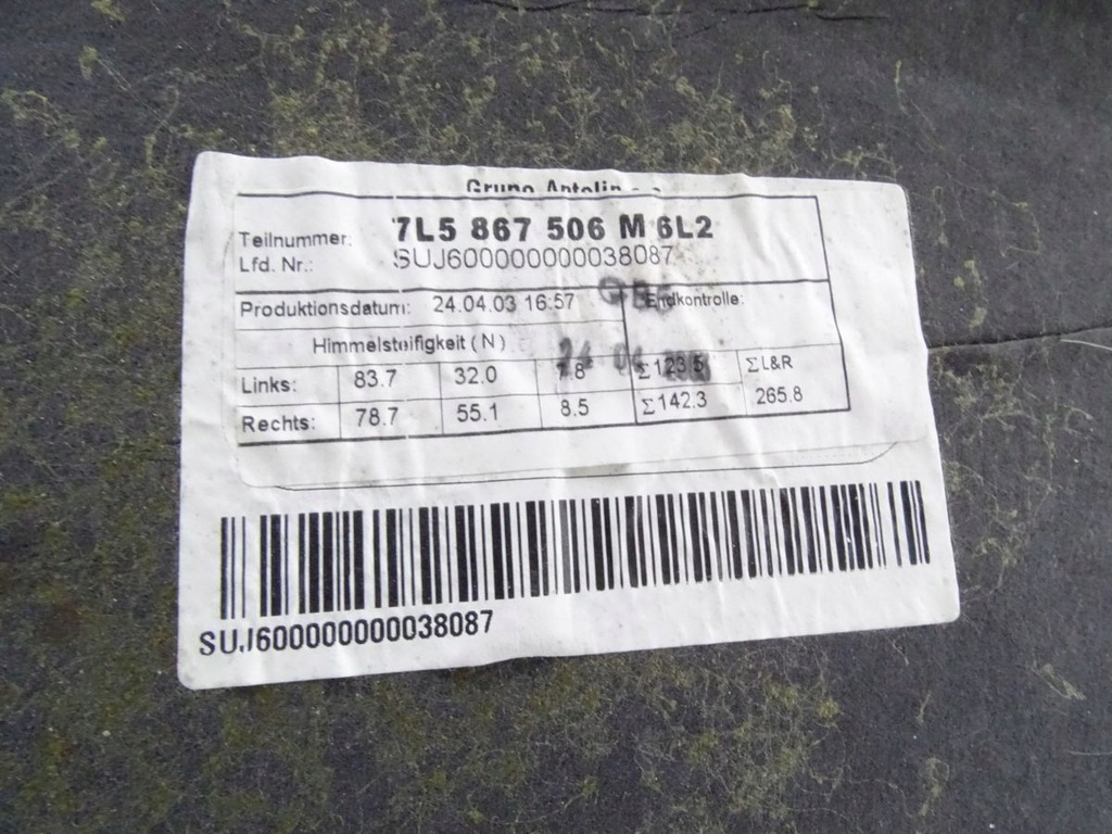 фото №5, Porsche cayenne 02-10 потолок 7l5867506