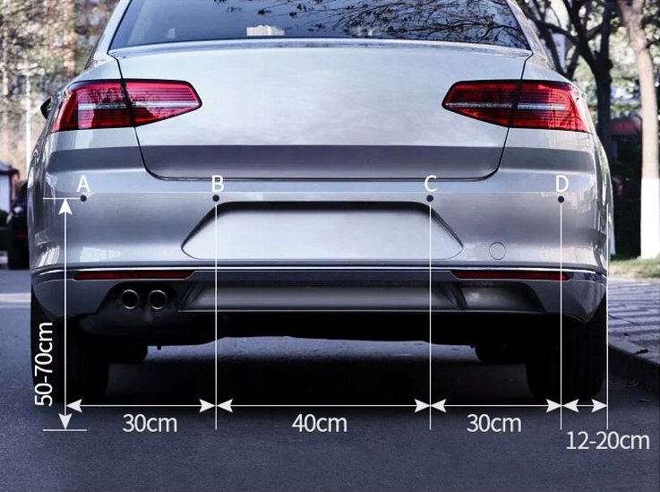 фото №9, Набор 8x датчики парковки заднего вида с buzzerem парктроник чёрные датчики