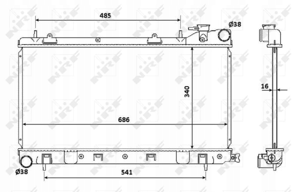 Купити Радіатор води subaru forester 98- 53815 nrf