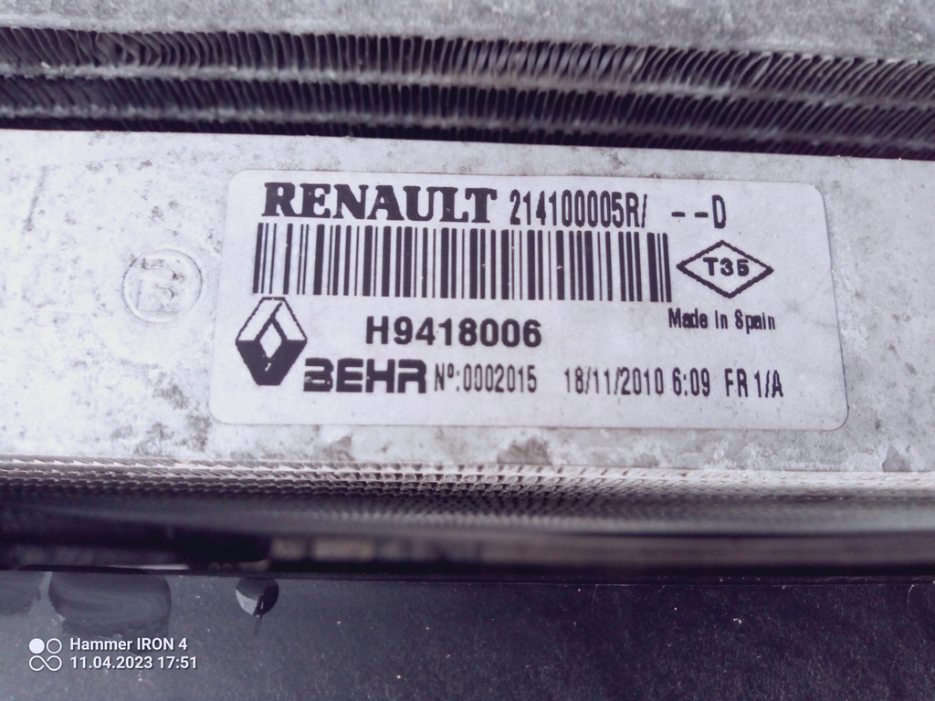 фото №4, Комплект радіатор кондиціонер, woda, itd laguna iii 2.0dci