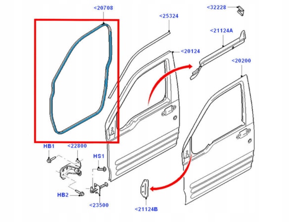 Прокладка дверь перед вентилируемая transit connect в Украине