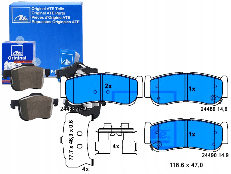 фото №1, Ate 13.0460-5782.2 набор тормозных колодок тормозных, тормоза дисковые