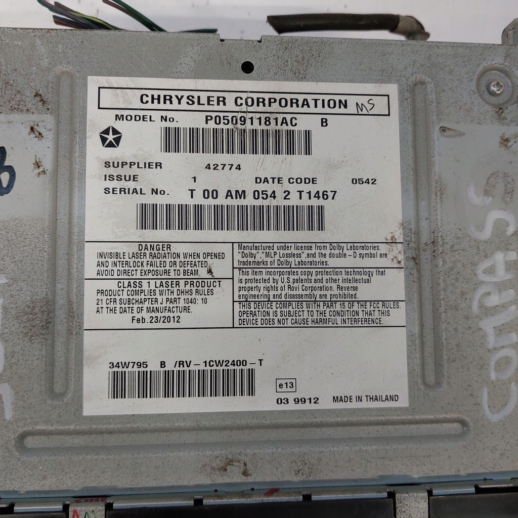 фото №6, Jeep compass радіо заводський навігація p05091181ac