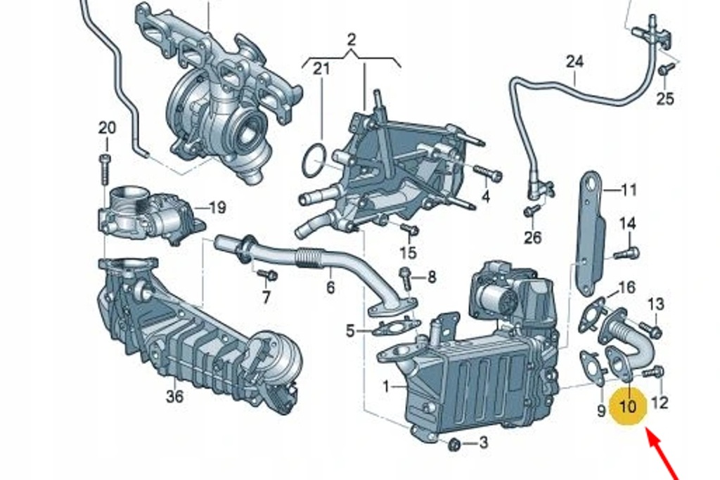 фото №10, Шланг клапана egr vw transporter 2,0 tdi 15-