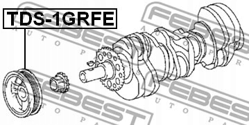 фото №3, Febest tds-1grfe шкив, wał коленчатый