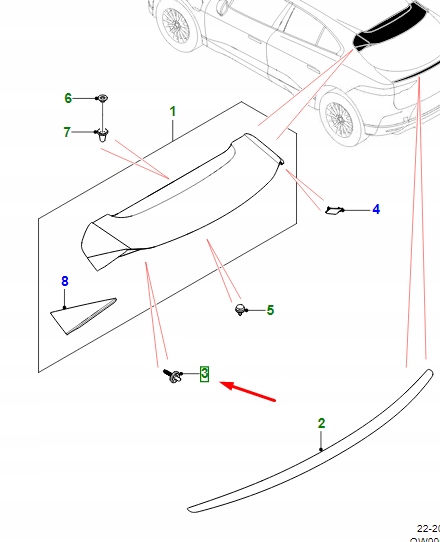 фото №1, Jaguar i-pace x590 rear спойлер adjuster bolt j9c6389 original