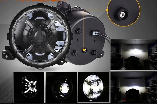 фото №6, Фари передні led jeep wrangler jl 9" dx-gx9rd