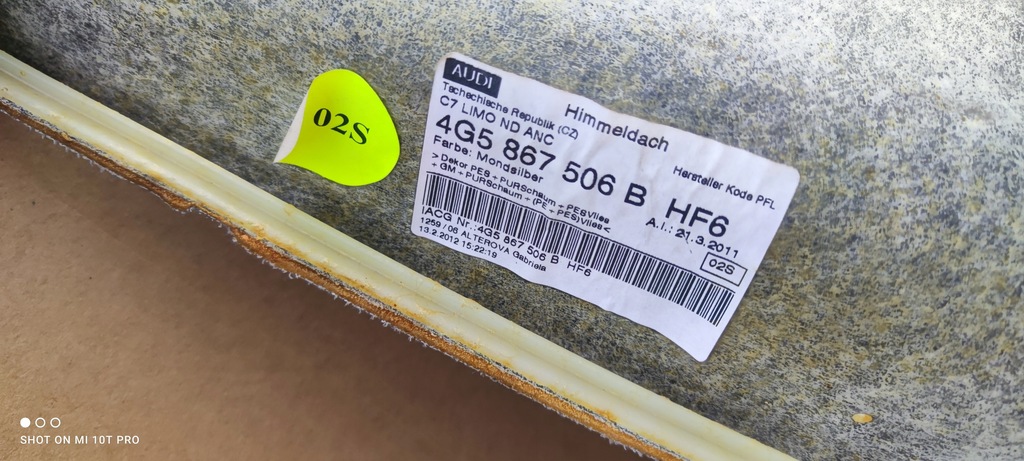 фото №16, Потолок audi a6 c7 sedan 4g5867506b hf6