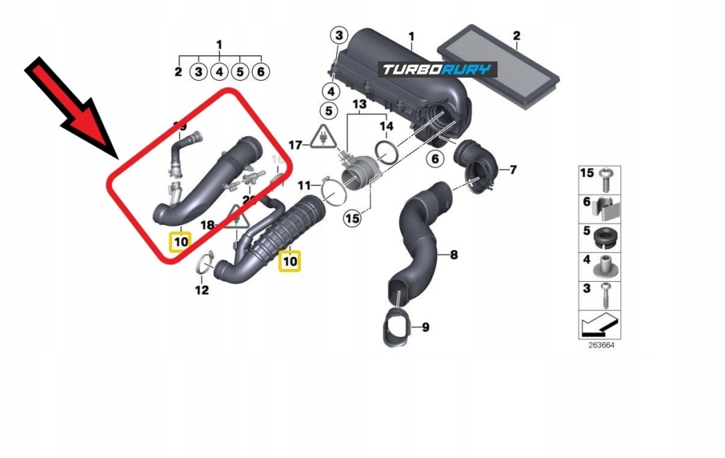 Шланг фильтра воздуха воздухозаборник mini r57 r58 paceman r61 cooper 13717627502 с Разборки