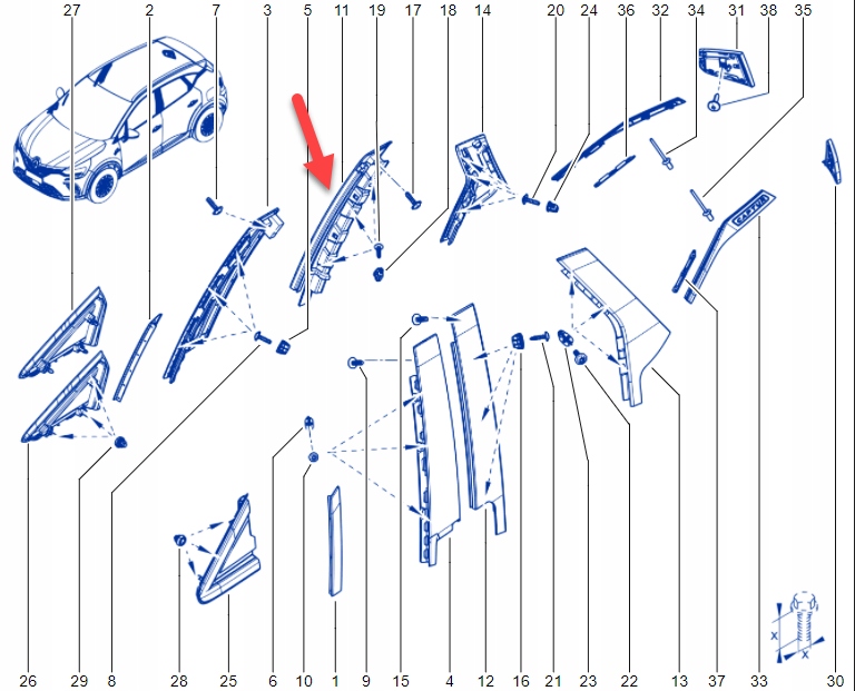 фото №11, Captur ii nowa молдинг декоративная дверь правых задняя