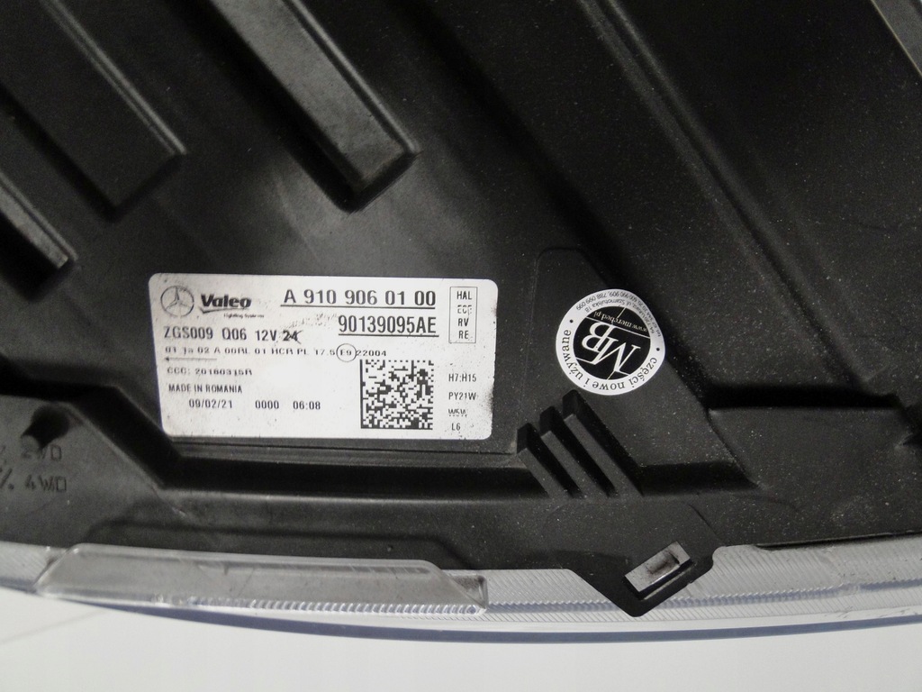 фото №12, Mercedes sprinter w910 910 w907 907 лампа правая обычная h7 фара правый