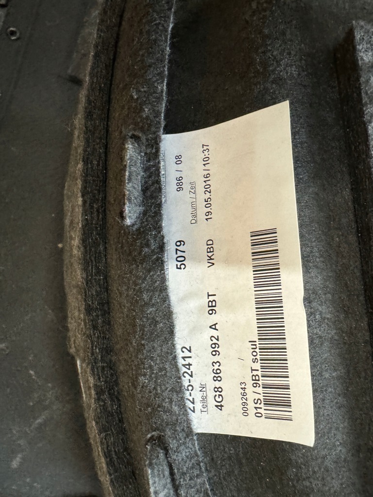 фото №13, Audi a7 4g8 lift seadan оббивка захист підлога багажника набір 38 km