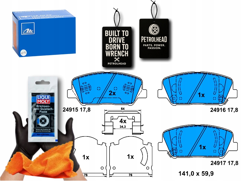 фото №1, Тормозные колодки тормозные перед hyundai genesis i30 veloster k #petrolhead pro+ kit3