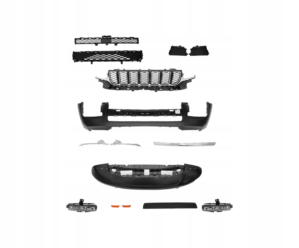 фото №12, Передний бампер do jeep grand cherokee wl 2021- чёрный