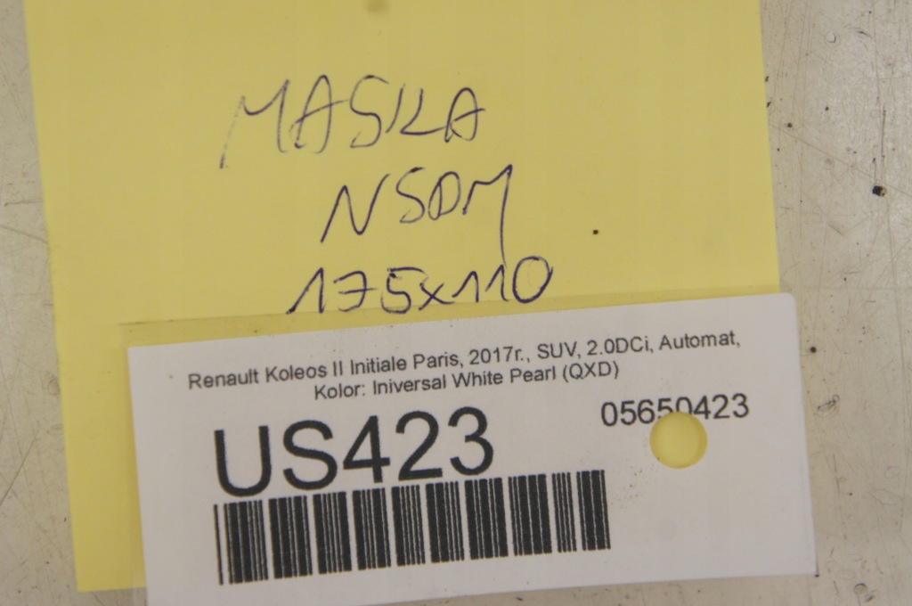 фото №8, Us423 renault koleos ii капот крышка двигателя universal white перламутр qxd