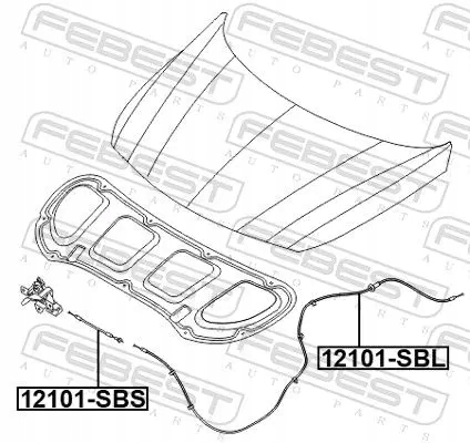 Трос открывания капот 12101-sbs febest Доставка