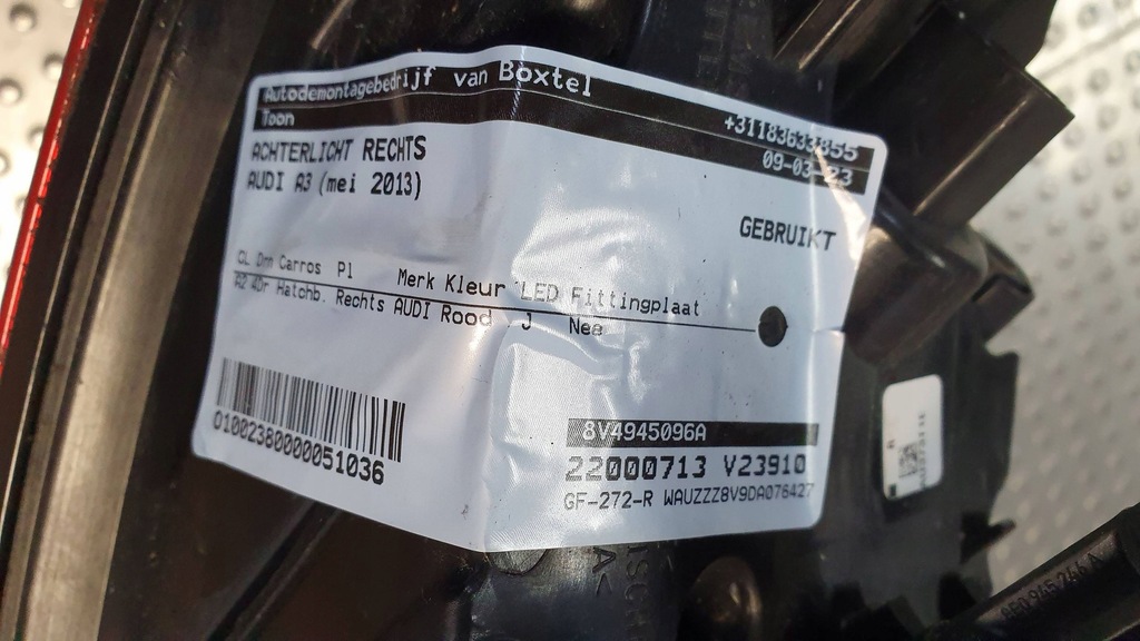 фото №9, Лампа задня права audi a3 8v led sportback 8v4945096a 12-