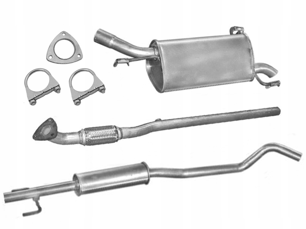 фото №1, Opel corsa c 1.2 1.4 dwa глушники + труба + прокладка + хомути